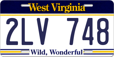 WV license plate 2LV748