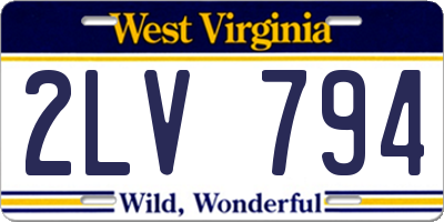 WV license plate 2LV794