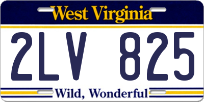 WV license plate 2LV825