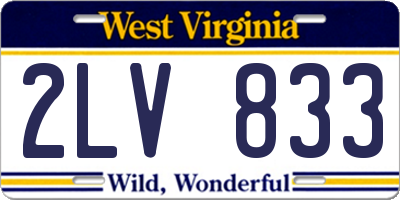 WV license plate 2LV833