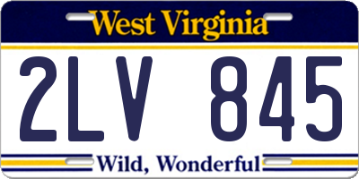 WV license plate 2LV845