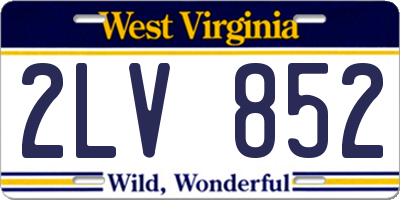 WV license plate 2LV852