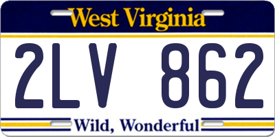 WV license plate 2LV862