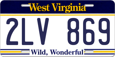 WV license plate 2LV869