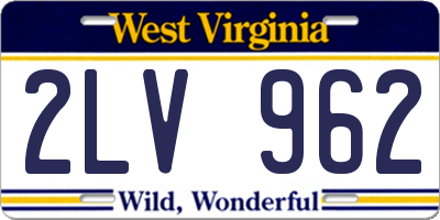 WV license plate 2LV962