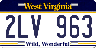 WV license plate 2LV963