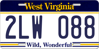 WV license plate 2LW088