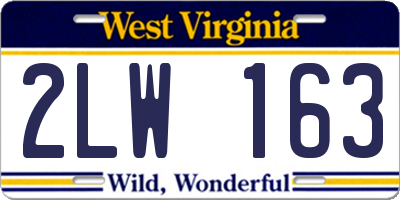 WV license plate 2LW163