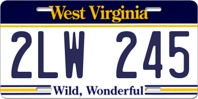 WV license plate 2LW245
