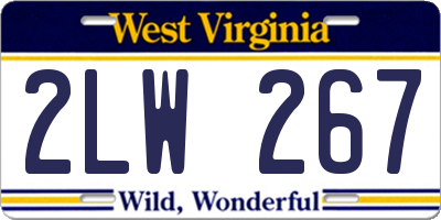 WV license plate 2LW267