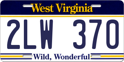 WV license plate 2LW370