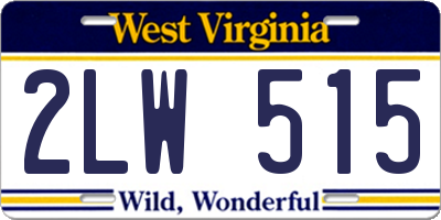 WV license plate 2LW515