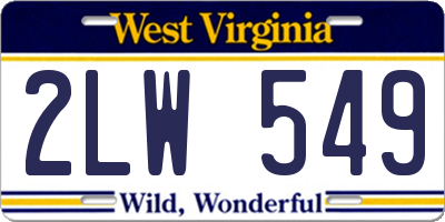 WV license plate 2LW549