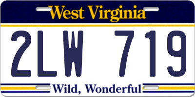 WV license plate 2LW719