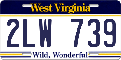 WV license plate 2LW739