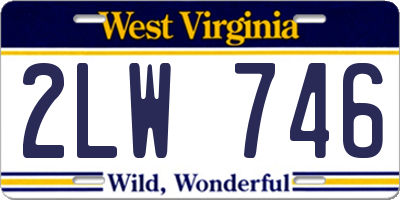 WV license plate 2LW746