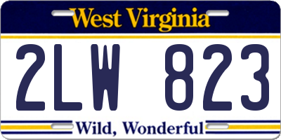 WV license plate 2LW823
