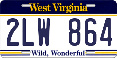 WV license plate 2LW864