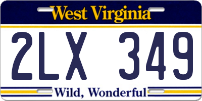 WV license plate 2LX349