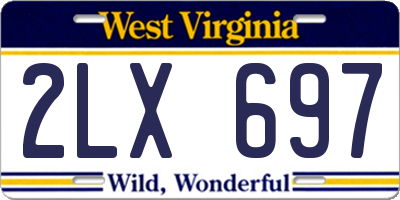 WV license plate 2LX697