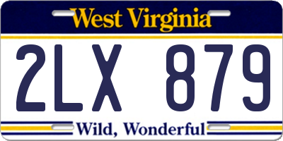 WV license plate 2LX879