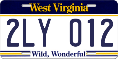 WV license plate 2LY012