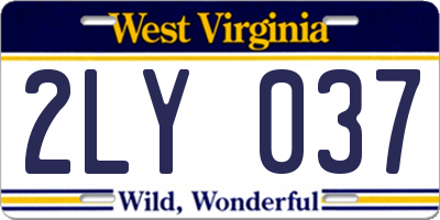 WV license plate 2LY037