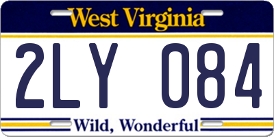 WV license plate 2LY084