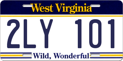 WV license plate 2LY101