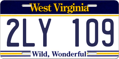 WV license plate 2LY109