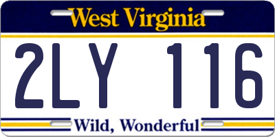WV license plate 2LY116