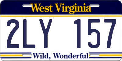 WV license plate 2LY157