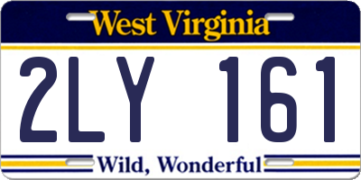 WV license plate 2LY161