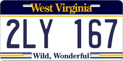 WV license plate 2LY167