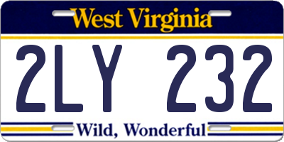 WV license plate 2LY232