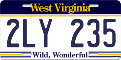 WV license plate 2LY235