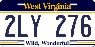 WV license plate 2LY276