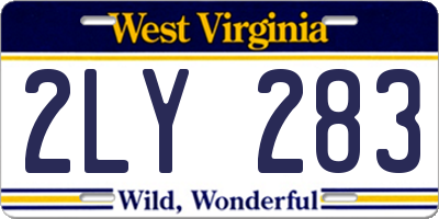 WV license plate 2LY283