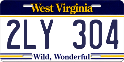 WV license plate 2LY304