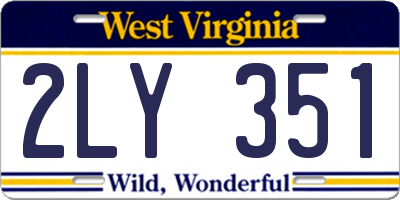 WV license plate 2LY351