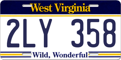 WV license plate 2LY358