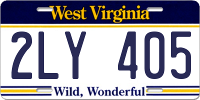 WV license plate 2LY405
