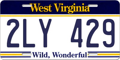 WV license plate 2LY429