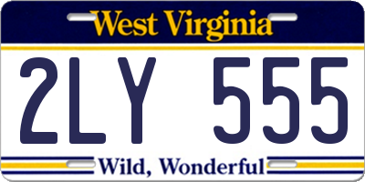 WV license plate 2LY555