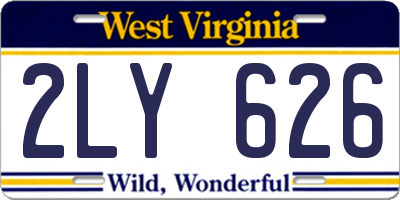 WV license plate 2LY626