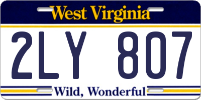 WV license plate 2LY807