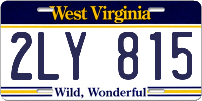 WV license plate 2LY815