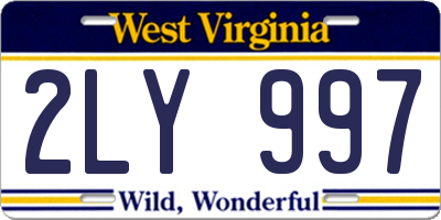 WV license plate 2LY997
