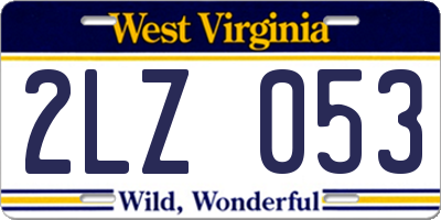WV license plate 2LZ053