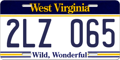 WV license plate 2LZ065